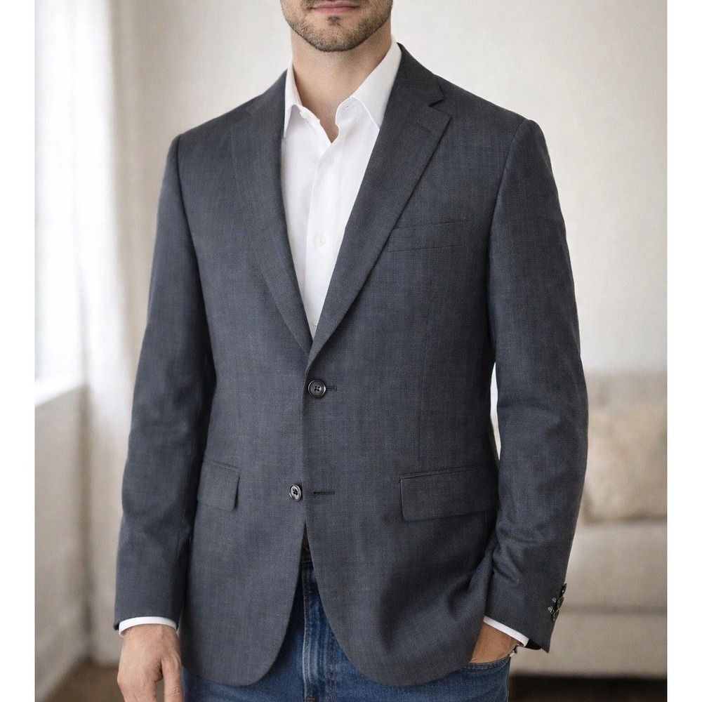 Jean Paul Germain Navy Soft Check Wool Sport Coat Men's 40R NEW Classic Preppy